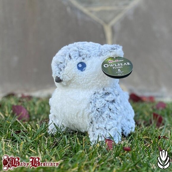 Owlbear Plush - Luxury Owl Bear Stuffed Animal - Standalone - Snowy - Picture 2 of 5